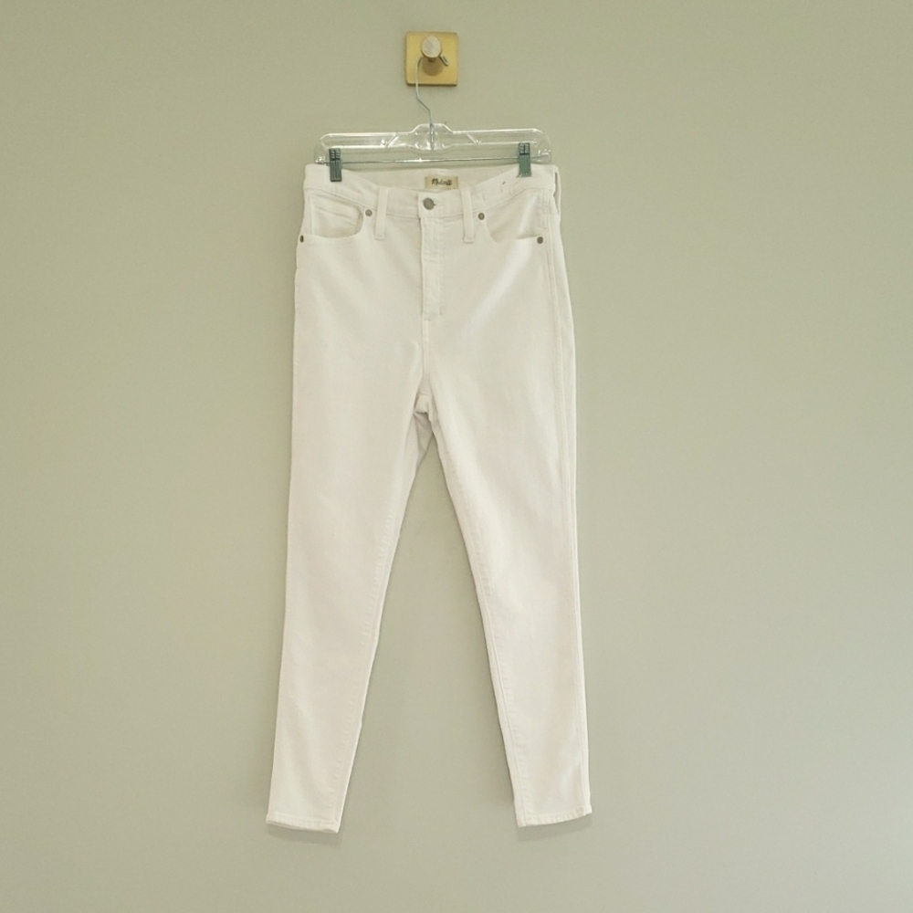 Madewell 10" High-Rise Skinny Jeans Women 31 White Stretchy Classic Minimalist